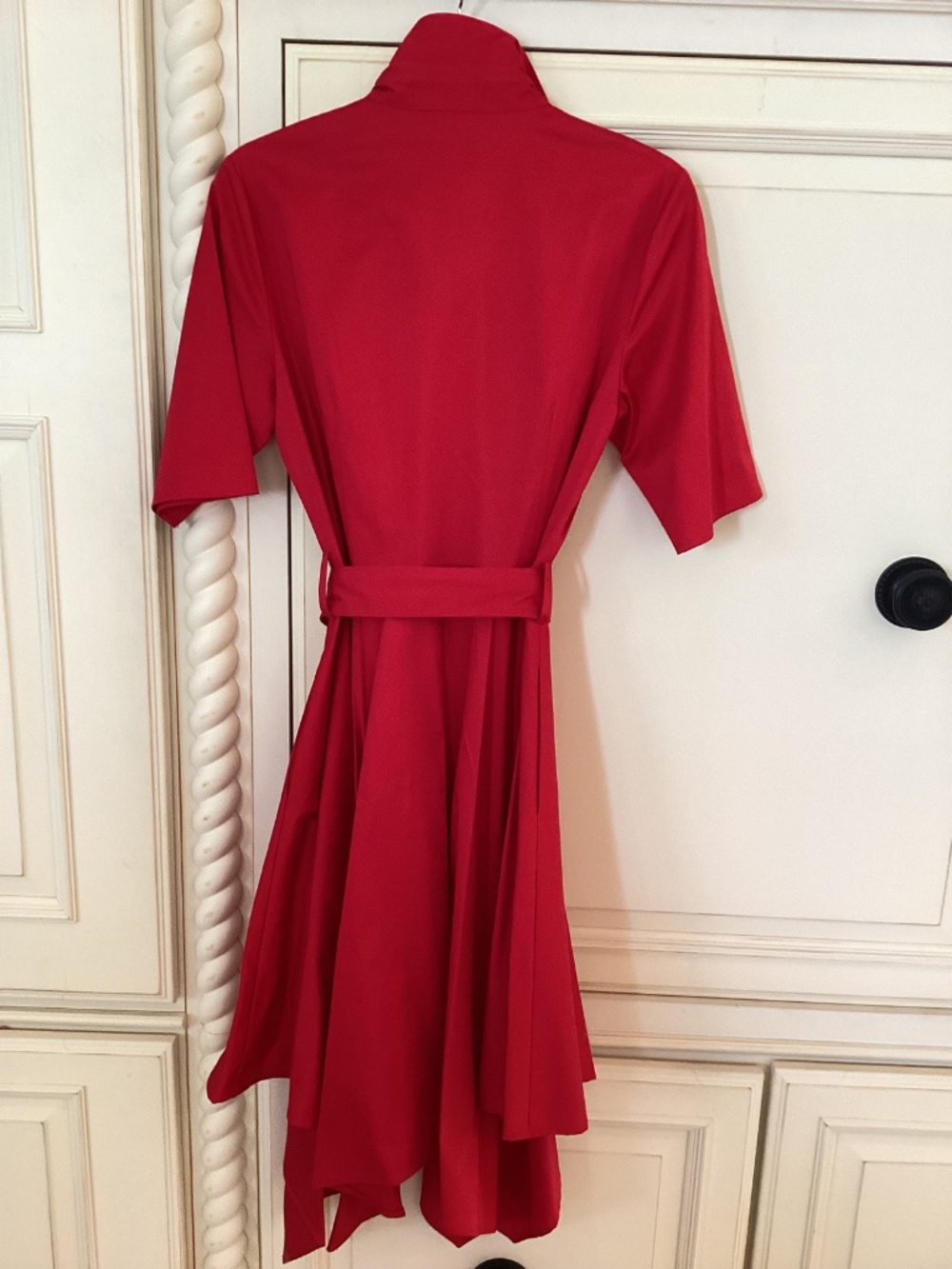 NWOT-BADGLEY MISCHKA - SHIRTWAIST RED COTTON DRESS - SIZE - 8 - Picture 10 of 14
